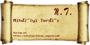 Mihályi Teréz névjegykártya